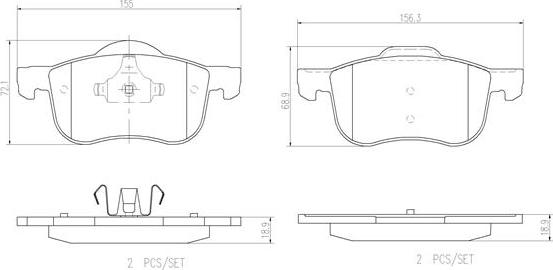 Brembo P86020N - Гальмівні колодки, дискові гальма autocars.com.ua