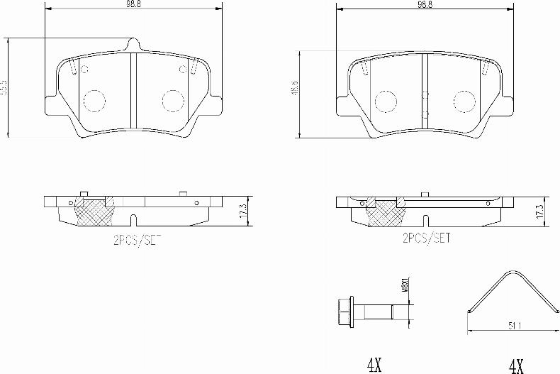 Brembo P86032N - Тормозные колодки, дисковые, комплект autodnr.net