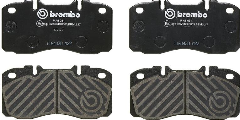 Brembo P A6 031 - Гальмівні колодки, дискові гальма autocars.com.ua