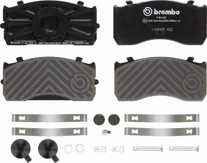Brembo P B4 002 - Гальмівні колодки, дискові гальма autocars.com.ua