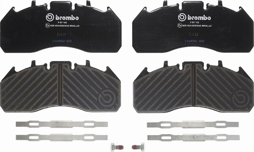 Brembo P B7 103 - Гальмівні колодки, дискові гальма autocars.com.ua