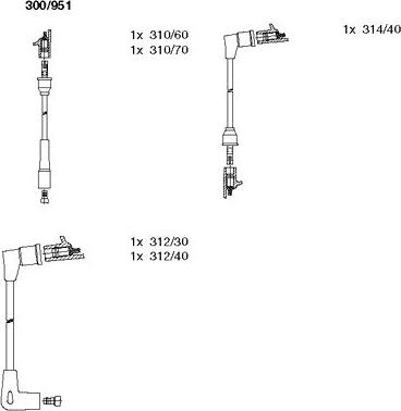 Bremi 300/951 - Комплект проводів запалювання autocars.com.ua