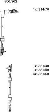 Bremi 300/962 - Комплект проводів запалювання autocars.com.ua