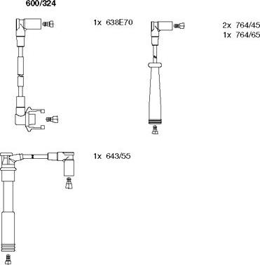 Bremi 600/324 - Комплект проводів запалювання autocars.com.ua