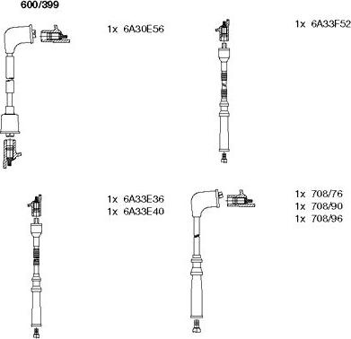 Bremi 600/399 - Комплект проводів запалювання autocars.com.ua