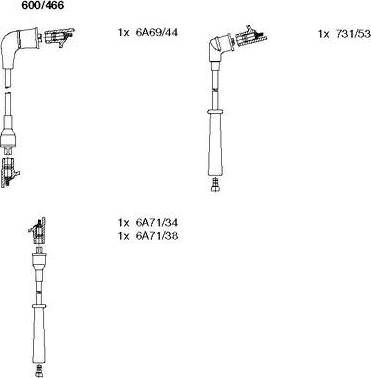 Bremi 600/466 - Комплект проводів запалювання autocars.com.ua