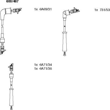 Bremi 600/467 - Комплект проводів запалювання autocars.com.ua