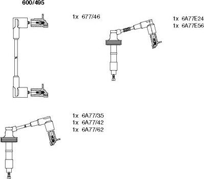 Bremi 600/495 - Комплект проводів запалювання autocars.com.ua