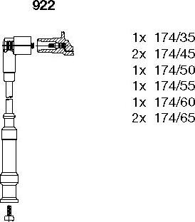 Bremi 922 - Комплект проводів запалювання autocars.com.ua