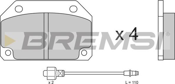 Bremsi BP2154 - Гальмівні колодки, дискові гальма autocars.com.ua