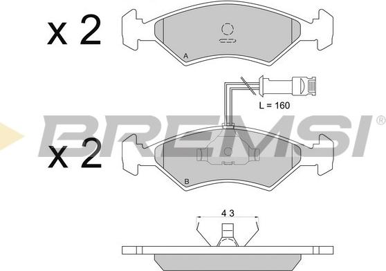 Bremsi BP2163 - Тормозные колодки перед. Escort 81-90-Fiesta 81-02 ATE autocars.com.ua