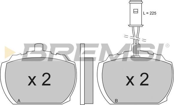 Bremsi BP2207 - Гальмівні колодки, дискові гальма autocars.com.ua