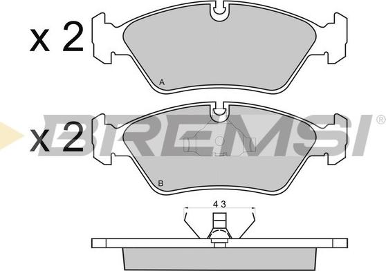 Bremsi BP2231 - Гальмівні колодки, дискові гальма autocars.com.ua