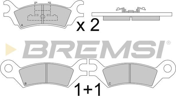 Bremsi BP2251 - Гальмівні колодки, дискові гальма autocars.com.ua