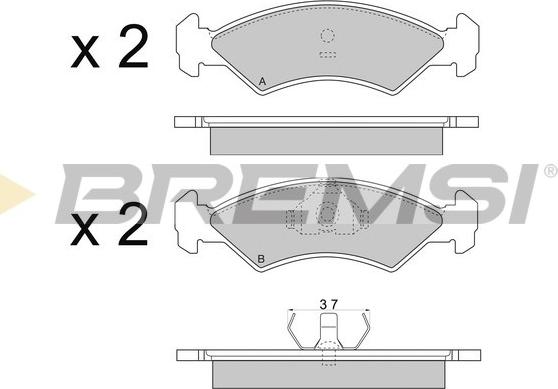 Bremsi BP2263 - Гальмівні колодки, дискові гальма autocars.com.ua