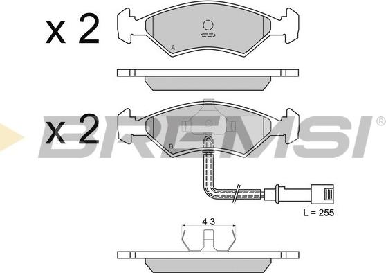 Bremsi BP2266 - Гальмівні колодки, дискові гальма autocars.com.ua