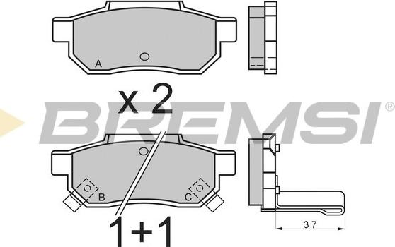 Bremsi BP2396 - Тормозные колодки, дисковые, комплект autodnr.net