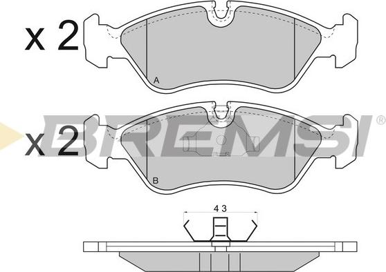 Bremsi BP2417 - Гальмівні колодки, дискові гальма autocars.com.ua