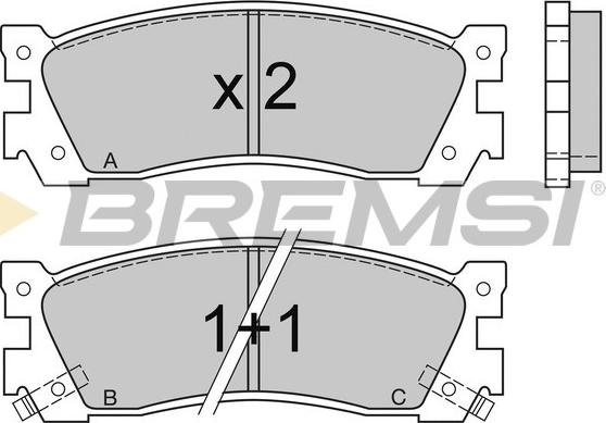 Bremsi BP2422 - Гальмівні колодки, дискові гальма autocars.com.ua