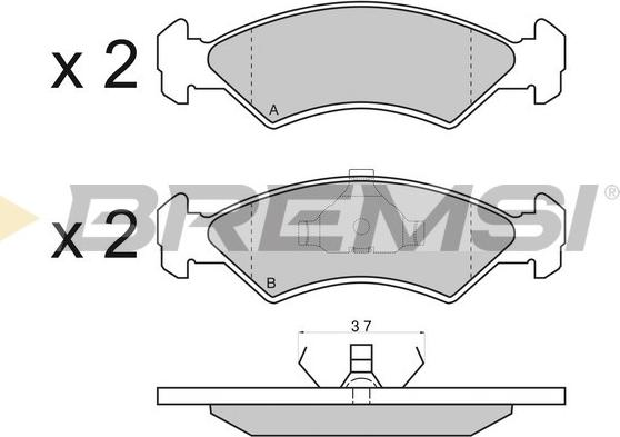 Bremsi BP2427 - Гальмівні колодки, дискові гальма autocars.com.ua