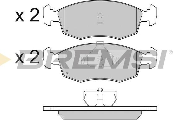 Bremsi BP2499 - Гальмівні колодки, дискові гальма autocars.com.ua