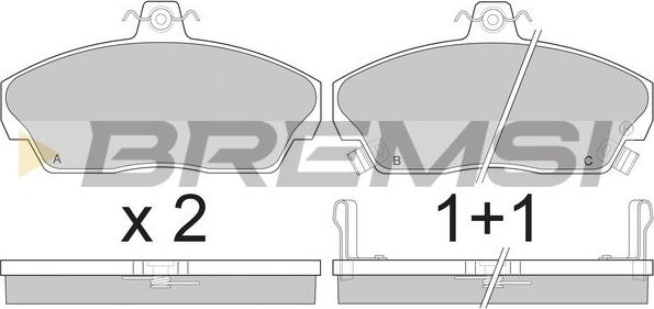 Bremsi BP2502 - Тормозные колодки, дисковые, комплект autodnr.net
