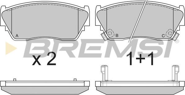 Bremsi BP2511 - Гальмівні колодки, дискові гальма autocars.com.ua