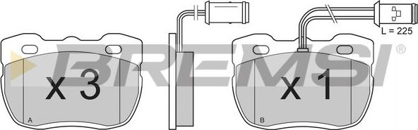 Bremsi BP2518 - Гальмівні колодки, дискові гальма autocars.com.ua