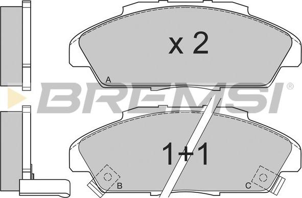 Bremsi BP2519 - Гальмівні колодки, дискові гальма autocars.com.ua