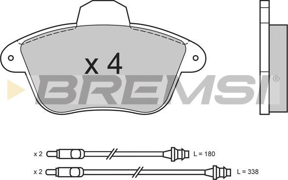 Bremsi BP2522 - Гальмівні колодки, дискові гальма autocars.com.ua
