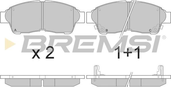 Bremsi BP2526 - Гальмівні колодки, дискові гальма autocars.com.ua
