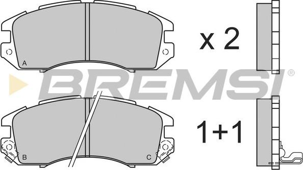 Bremsi BP2535 - Тормозные колодки, дисковые, комплект autodnr.net