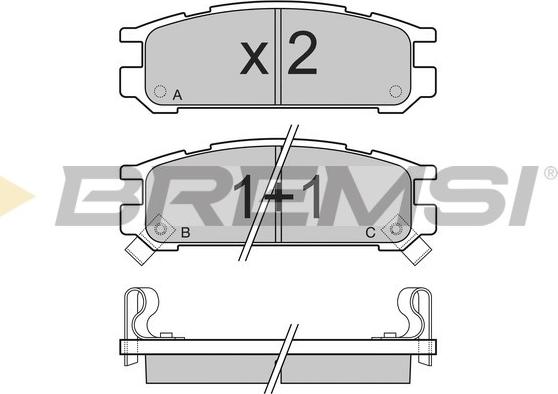 Bremsi BP2536 - Тормозные колодки, дисковые, комплект autodnr.net