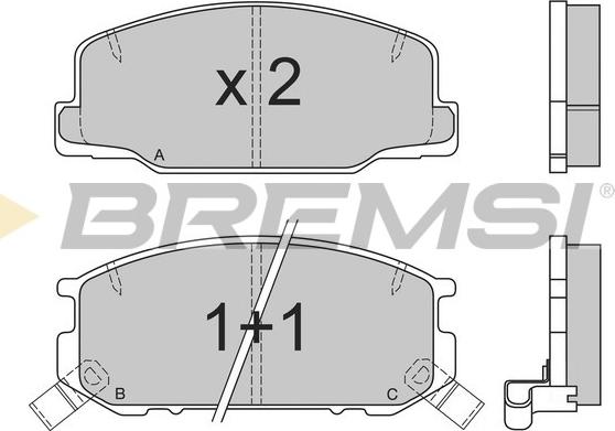 Bremsi BP2537 - Гальмівні колодки, дискові гальма autocars.com.ua