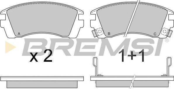 Bremsi BP2575 - Гальмівні колодки, дискові гальма autocars.com.ua