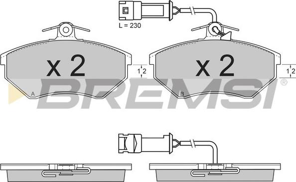 Bremsi BP2637 - Гальмівні колодки, дискові гальма autocars.com.ua