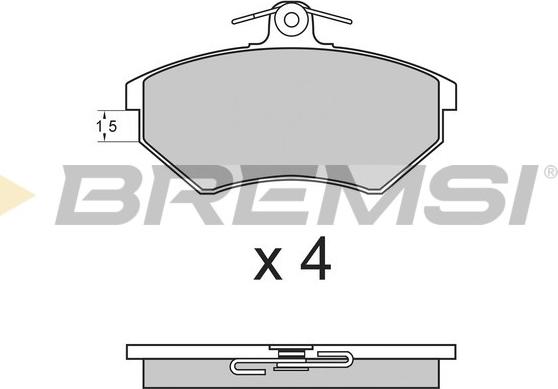 Bremsi BP2642 - Гальмівні колодки пер. Audi 80-100-A4 78-00 TRW 119x70x19.4 без датчика autocars.com.ua