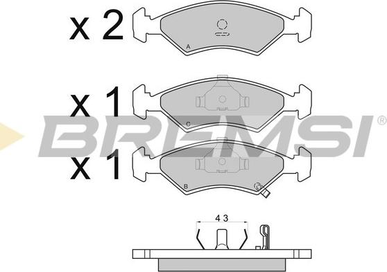 Bremsi BP2647 - Гальмівні колодки, дискові гальма autocars.com.ua