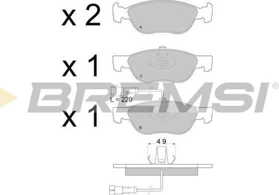 Bremsi BP2667 - Тормозные колодки перед. Fiat Bravo-Marea 96-02 ATE 156.3x52.6x17.6 autocars.com.ua