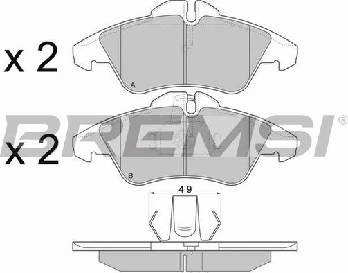 Bremsi BP2687TR - Гальмівні колодки, дискові гальма autocars.com.ua