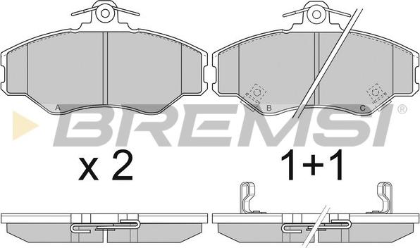 Bremsi BP2708 - Тормозные колодки, дисковые, комплект autodnr.net