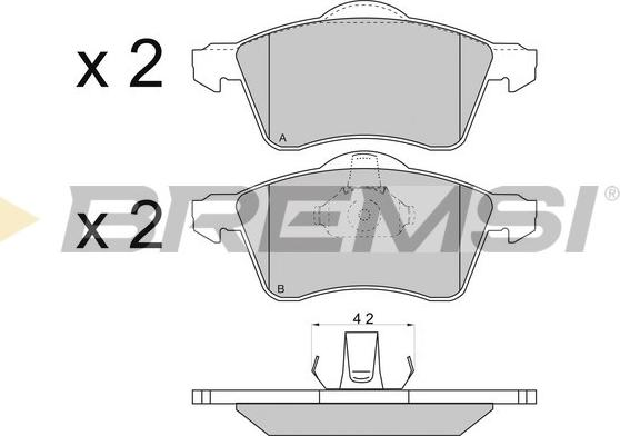 Bremsi BP2723 - Тормозные колодки, дисковые, комплект autodnr.net