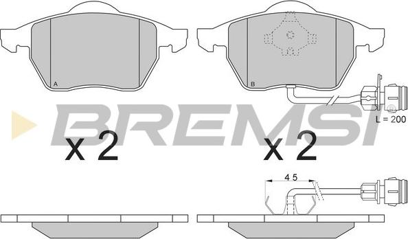 Bremsi BP2733 - Гальмівні колодки, дискові гальма autocars.com.ua