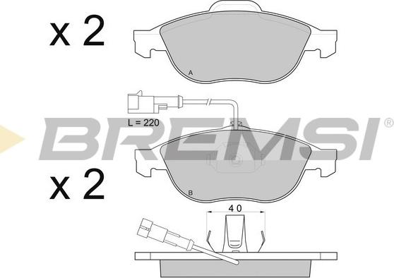 Bremsi BP2746 - Гальмівні колодки, дискові гальма autocars.com.ua