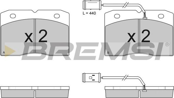 Bremsi BP2768 - Тормозные колодки, дисковые, комплект autodnr.net