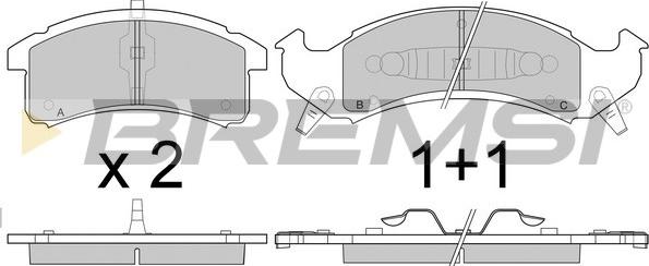 Bremsi BP2789 - Тормозные колодки, дисковые, комплект autodnr.net