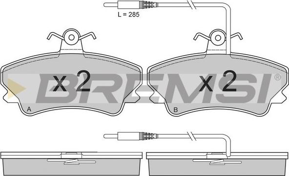 Bremsi BP2809 - Гальмівні колодки, дискові гальма autocars.com.ua