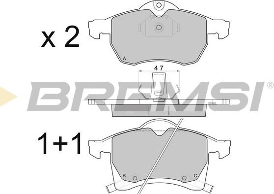 Bremsi BP2811 - Гальмівні колодки, дискові гальма autocars.com.ua