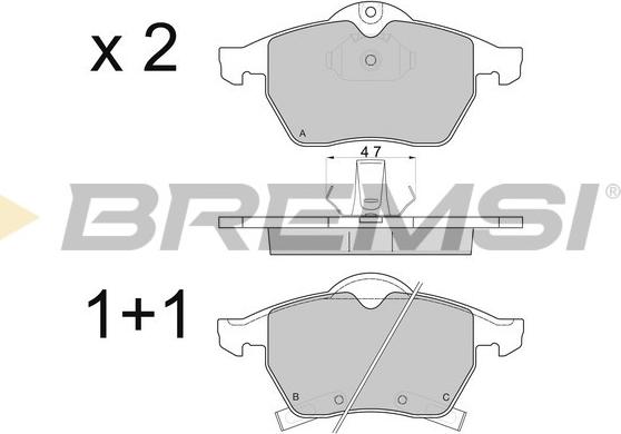 Bremsi BP2813 - Гальмівні колодки, дискові гальма autocars.com.ua