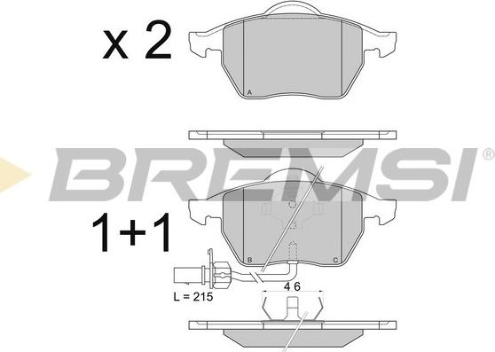 Bremsi BP2816 - Гальмівні колодки, дискові гальма autocars.com.ua